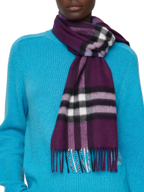 ΚΑΣΚΟΛ CHECK CASHMERE | Μωβ ONE SIZE