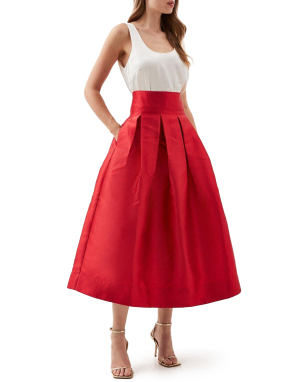 ΜΑΞΙ ΦΟΥΣΤΑ TWILL WOVEN | Κόκκινο UK 8