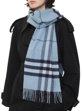 ΚΑΣΚΟΛ CHECK CASHMERE | Γαλάζιο ONE SIZE