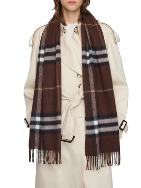 ΚΑΣΚΟΛ CHECK CASHMERE | Καφέ ONE SIZE