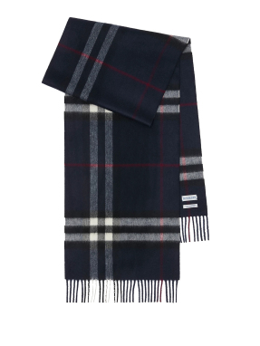 ΚΑΣΚΟΛ CHECK CASHMERE | Μπλε Σκούρο ONE SIZE