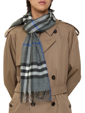 ΚΑΣΚΟΛ CHECK CASHMERE | Γκρι Σκούρο ONE SIZE