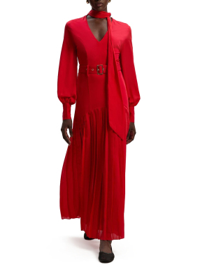 ΜΑΞΙ ΦΟΡΕΜΑ JERSEY PONTE GEORGETTE | Κόκκινο S