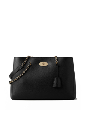 ΓΥΝΑΙΚΕΙΑ ΔΕΡΜΑΤΙΝΗ ΤΣΑΝΤΑ ΩΜΟΥ LILY CHAIN TOTE SMALL | Μαύρο