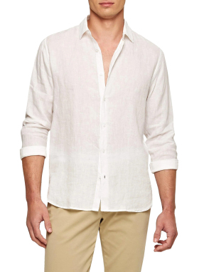 ΑΝΔΡΙΚΟ ΛΙΝΟ ΠΟΥΚΑΜΙΣΟ GILES | Λευκό XL