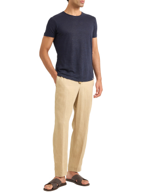 ΑΝΔΡΙΚΟ T-SHIRT OB-T LINEN | Μπλε Σκούρο XXL