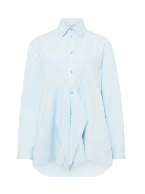 ΓΥΝΑΙΚΕΙΟ ΠΟΥΚΑΜΙΣΟ PEPLUM DRAPE | Γαλάζιο UK 10