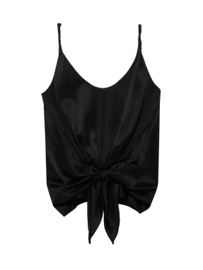 ΓΥΝΑΙΚΕΙΟ ΑΜΑΝΙΚΟ ΤΟΠ FRONT KNOT | Μαύρο UK 10