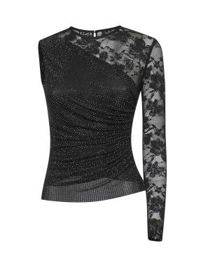 ΓΥΝΑΙΚΕΙΟ ΤΟΠ ΜΕ ΔΑΝΤΕΛΑ | Μαύρο UK 12