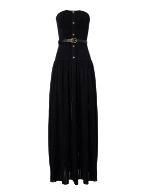 ΜΑΞΙ ΣΤΡΑΠΛΕΣ ΠΛΕΚΤΟ ΦΟΡΕΜΑ | Μαύρο XS