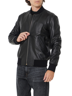ΑΝΔΡΙΚΟ ΔΕΡΜΑΤΙΝΟ JACKET | Μαύρο M