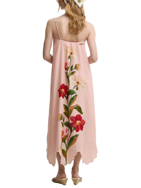 ΜΑΞΙ ΦΟΡΕΜΑ BARBOUR x Farm Rio | Ροζ S