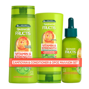 FRUCTIS VITAMIN & STRENGTH SET ΓΙΑ ΑΔΥΝΑΜΑ ΜΑΛΛΙΑ ΜΕ ΤΑΣΗ ΝΑ ΣΠΑΝΕ