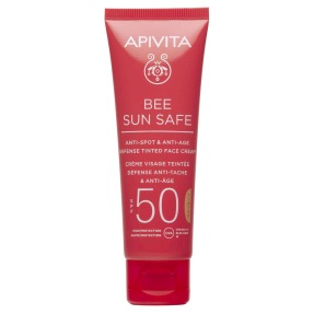 BEE SUN SAFE ΑΝΤΗΛΙΑΚΗ ΚΡΕΜΑ ΠΡΟΣΩΠΟΥ ΚΑΤΑ ΤΩΝ ΠΑΝΑΔΩΝ & ΤΩΝ ΡΥΤΙΔΩΝ ΜΕ ΧΡΩΜΑ SPF50 | 50ml