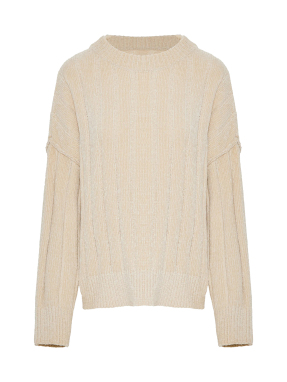 ΓΥΝΑΙΚΕΙΟ ΠΛΕΚΤΟ ΠΟΥΛΟΒΕΡ | Μπεζ XS