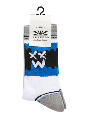 ΑΝΔΡΙΚΕΣ ΚΑΛΤΣΕΣ ΜΕ ΣΧΕΔΙΟ | Λευκό ONE SIZE