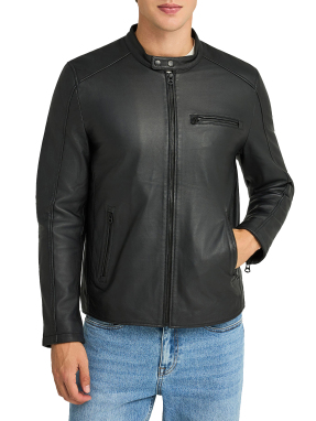 ΑΝΔΡΙΚΟ ΔΕΡΜΑΤΙΝΟ JACKET | Μαύρο L