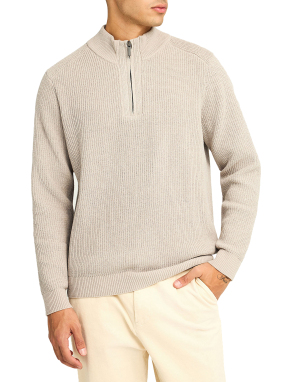 ΑΝΔΡΙΚΟ HALF-ZIP ΠΟΥΛΟΒΕΡ | Μπεζ S