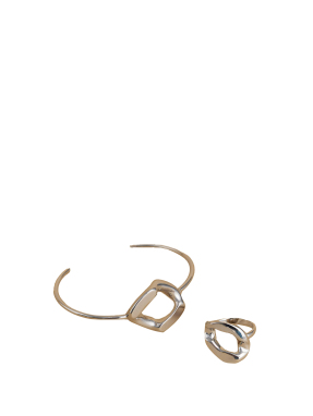 ΓΥΝΑΙΚΕΙΟ ΣΕΤ ΒΡΑΧΙΟΛΙ - ΔΑΧΤΥΛΙΔΙ | Ασημί ONE SIZE