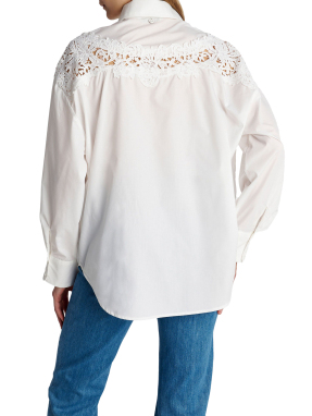 ΓΥΝΑΙΚΕΙΟ ΠΟΥΚΑΜΙΣΟ ΜΕ ΔΑΝΤΕΛΑ | Λευκό S