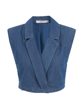 ΓΥΝΑΙΚΕΙΟ DENIM ΤΟΠ | Μπλε Σκούρο S