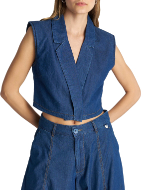 ΓΥΝΑΙΚΕΙΟ DENIM ΤΟΠ | Μπλε Σκούρο S