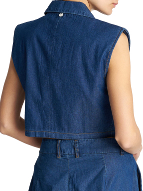 ΓΥΝΑΙΚΕΙΟ DENIM ΤΟΠ | Μπλε Σκούρο S