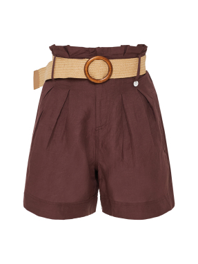 ΓΥΝΑΙΚΕΙΟ SHORTS | Καφέ Σκούρο S