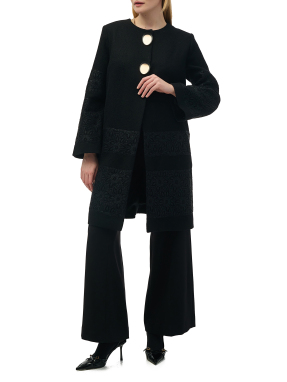 ΓΥΝΑΙΚΕΙΟ ΜΑΛΛΙΝΟ ΠΑΛΤΟ | Μαύρο EU 44