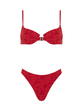 ΓΥΝΑΙΚΕΙΟ ΜΠΙΚΙΝΙ ΣΕΤ DAKOTA | Κόκκινο LIPSTICK JACQUARD S