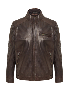 ΑΝΔΡΙΚΟ ΔΕΡΜΑΤΙΝΟ JACKET | Καφέ EU 54