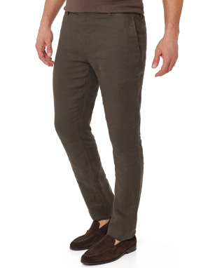 ΑΝΔΡΙΚΟ ΛΙΝΟ ΠΑΝΤΕΛΟΝΙ | Καφέ Σκούρο EU 46