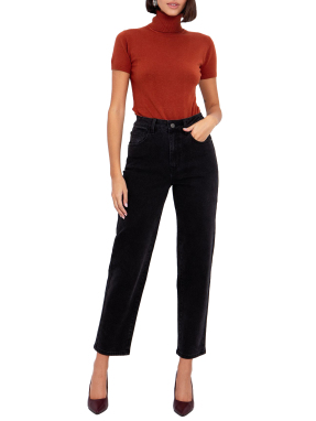 ΓΥΝΑΙΚΕΙΟ DENIM ΠΑΝΤΕΛΟΝΙ  MOM'S FIT | Μαύρο S