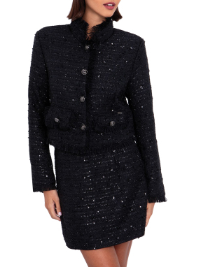 ΓΥΝΑΙΚΕΙΟ TWEED ΣΑΚΑΚΙ | Μαύρο S