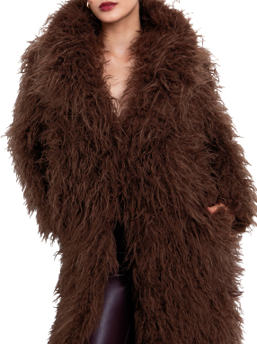 ΓΥΝΑΙΚΕΙΑ OVERSIZED ΓΟΥΝΙΝΟ ΠΑΛΤΟ | Καφέ S/M