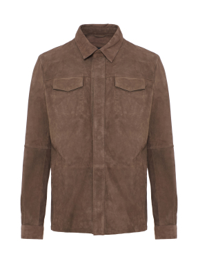 ΑΝΔΡΙΚΟ ΔΕΡΜΑΤΙΝΟ JACKET | Καφέ Σκούρο EU 52