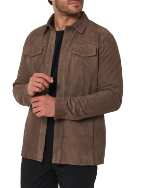 ΑΝΔΡΙΚΟ ΔΕΡΜΑΤΙΝΟ JACKET | Καφέ Σκούρο EU 52