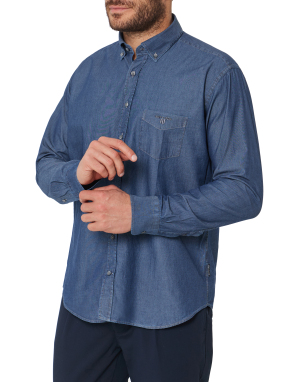 ΑΝΔΡΙΚΟ DENIM ΠΟΥΚΑΜΙΣΟ | Μπλε Σκούρο XL