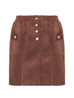 ΜΙΝΙ SUEDE ΦΟΥΣΤΑ | Καφέ Σκούρο 48