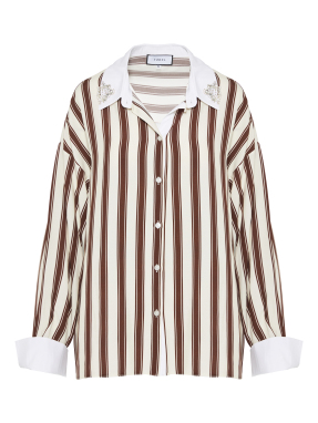 ΓΥΝΑΙΚΕΙΟ ΠΟΥΚΑΜΙΣΟ ΜΕ ΣΤΡΑΣ | Καφέ Σκούρο 54