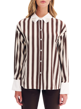 ΓΥΝΑΙΚΕΙΟ ΠΟΥΚΑΜΙΣΟ ΜΕ ΣΤΡΑΣ | Καφέ Σκούρο 54