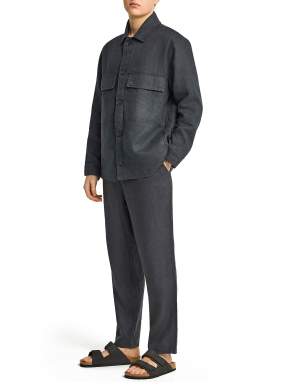 ΑΝΔΡΙΚΟ ΛΙΝΟ JACKET | Γκρι Σκούρο L