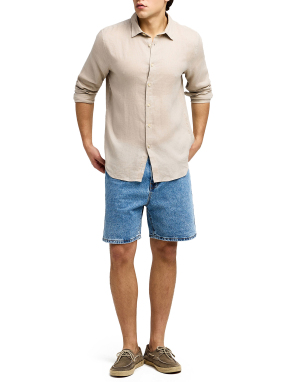 ΑΝΔΡΙΚΟ ΛΙΝΟ ΠΟΥΚΑΜΙΣΟ | Καφέ XL