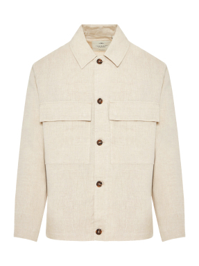 ΑΝΔΡΙΚΟ ΛΙΝΟ JACKET | Εκρού L
