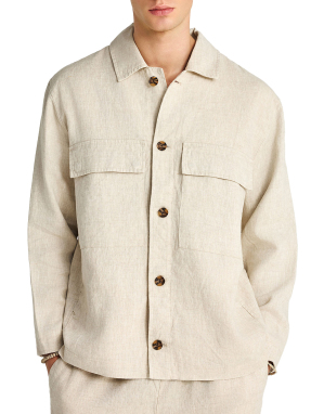 ΑΝΔΡΙΚΟ ΛΙΝΟ JACKET | Εκρού L