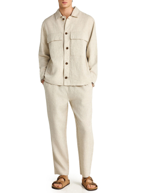 ΑΝΔΡΙΚΟ ΛΙΝΟ JACKET | Εκρού L