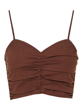 ΓΥΝΑΙΚΕΙΟ CROPPED TOP | Καφέ S