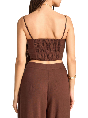 ΓΥΝΑΙΚΕΙΟ CROPPED TOP | Καφέ S