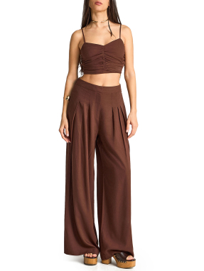 ΓΥΝΑΙΚΕΙΟ CROPPED TOP | Καφέ S