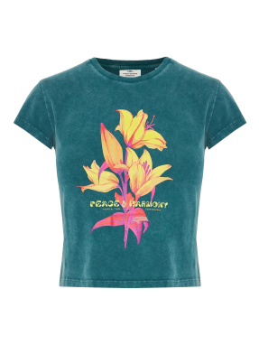 ΓΥΝΑΙΚΕΙΟ T-SHIRT ΜΕ ΤΥΠΩΜΑ | Πράσινο Σκούρο S